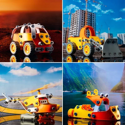 Best Choice Products Kids 147-Piece 5-in-1 Educational STEM Building Toy Kit W/ Car, Helicopter, Boat, Bulldozer, Truck 3 Best Choice Products Kids 147-Piece 5-in-1 Educational STEM Building Toy Kit W/ Car, Helicopter, Boat, Bulldozer, Truck