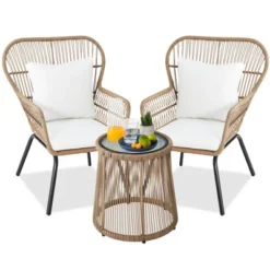Best Choice Products 3-Piece Patio Conversation Bistro Set, Outdoor Wicker W/ 2 Chairs, Cushions, Side Table -Best Choice Products Shop GUEST 09673446 d11d 4c40 bc7a 2cb1fd1210fc