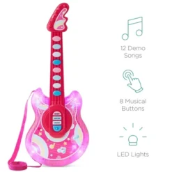 Best Choice Products 19in Kids Flash Guitar, Pretend Play Musical Instrument Toy For Toddlers W/ Mic, Stand - Pink -Best Choice Products Shop GUEST 0cd3bda5 209e 4d8e 8372 92be2c59f46b
