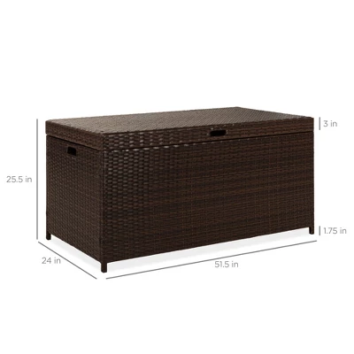 Best Choice Products 136 Gallon Large Deck Storage Box For Indoor Outdoor Furniture, Cushions, Pool Accessories - Brown 8 Best Choice Products 136 Gallon Large Deck Storage Box For Indoor Outdoor Furniture, Cushions, Pool Accessories - Brown - Image 6