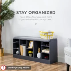 Best Choice Products 46in Shoe Storage Organization Rack Bench For Entryway, Bedroom W/ Padded Seat, 10 Cubbies - White -Best Choice Products Shop GUEST 0f663f73 31c0 4105 a6f2 606e164762f1