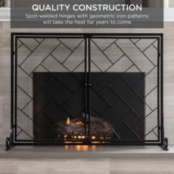 Best Choice Products 44x33in 2-Panel Handcrafted Wrought Iron Geometric Fireplace Screen W/ Magnetic Doors -Best Choice Products Shop GUEST 10fd686c 5942 40b8 bdaf 5094e597c704