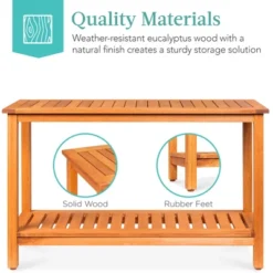 Best Choice Products 48in 2-Shelf Indoor Outdoor Wooden Console Table Multifunctional Buffet Bar Storage -Best Choice Products Shop GUEST 1140508b 8e36 439d b71e 9f1b460feb7f