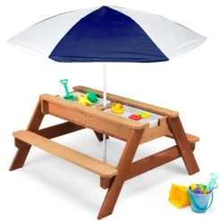 Best Choice Products Kids 3-in-1 Outdoor Convertible Wood Activity Sand & Water Picnic Table W/ Umbrella 17 Best Choice Products Kids 3-in-1 Outdoor Convertible Wood Activity Sand & Water Picnic Table W/ Umbrella -Best Choice Products Shop GUEST 120c678d d9dd 4b21 8aa7 b196060d1421