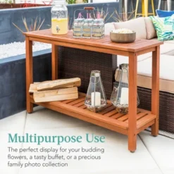 Best Choice Products 48in 2-Shelf Indoor Outdoor Wooden Console Table Multifunctional Buffet Bar Storage -Best Choice Products Shop GUEST 122d4806 9df9 4f55 9203 a5d9c2c2c7d7