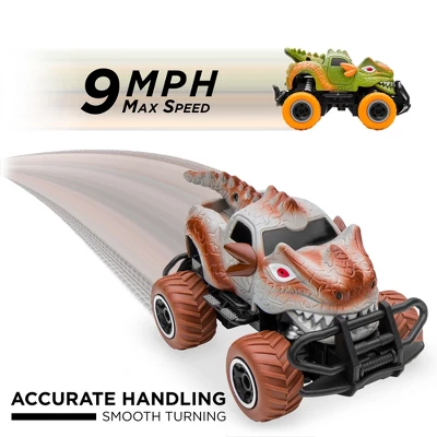 Best Choice Products Set Of 2 1/43 Scale 27MHz Toy Dinosaur RC Cars W/ 2 Controllers, 9mph Max Speed 5 Best Choice Products Set Of 2 1/43 Scale 27MHz Toy Dinosaur RC Cars W/ 2 Controllers, 9mph Max Speed - Image 3