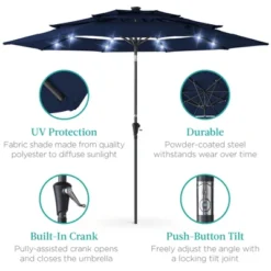 Best Choice Products 10ft 3-Tier Solar Patio Umbrella W/ 24 LED Lights, Tilt Adjustment, Easy Crank -Best Choice Products Shop GUEST 147eaf55 7efa 47d3 a8ca ca2a15cb7754