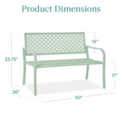 Best Choice Products Indoor Outdoor Steel Garden Bench W/ Geometric Backrest, Foot Levelers -Best Choice Products Shop GUEST 14b96b09 e68f 4da3 b46f 4639497fd040