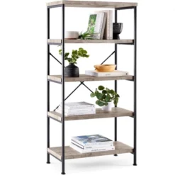Best Choice Products 5-Tier Rustic Industrial Bookshelf Display Décor Accent W/ Metal Frame, Wood Shelves -Best Choice Products Shop GUEST 14e381d6 050d 47d6 94a8 294cfb966a90