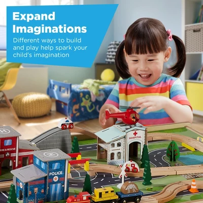 Best Choice Products 35-Piece Train Table, Large Multipurpose Wooden Playset For Children W/ Reversible Table Top 3 Best Choice Products 35-Piece Train Table, Large Multipurpose Wooden Playset For Children W/ Reversible Table Top