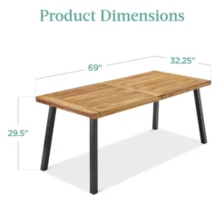 Best Choice Products 6-Person Indoor Outdoor Patio Rustic Acacia Wood Picnic Dining Table W/ Metal Finish Legs -Best Choice Products Shop GUEST 1cd92601 77ae 401f 8b5b 11a1f310b065