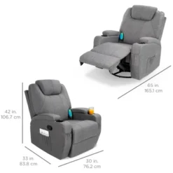Best Choice Products Executive Swivel Massage Recliner Chair W/ Remote Control, 5 Modes, 2 Cup Holders - Gray -Best Choice Products Shop GUEST 202911a5 0ea2 4410 9b6c 0723c6f52efb