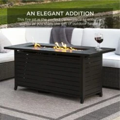 Best Choice Products 57in 50,000 BTU Rectangular Propane Aluminum Gas Fire Pit Table W/ Cover, Glass Beads -Best Choice Products Shop GUEST 24fd805e de04 4ea7 88fd 5f74b59adc49