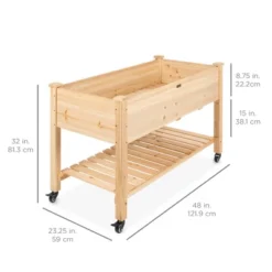 Best Choice Products Raised Garden Bed 48x23x32in Wood Mobile Elevated Planter W/ Wheel Locks, Shelf, Liner 15 Best Choice Products Raised Garden Bed 48x23x32in Wood Mobile Elevated Planter W/ Wheel Locks, Shelf, Liner -Best Choice Products Shop GUEST 28aaf36a b537 47cf bb4d ba4773f680d2