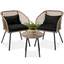 Best Choice Products 3-Piece Outdoor Wicker Bistro Set Patio Chat Conversation Furniture W/ 2 Chairs, Side Table -Best Choice Products Shop GUEST 2a735672 7d34 4a65 8f46 5cd88f40967c