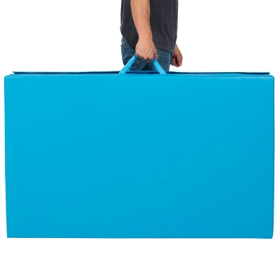 Best Choice Products 10ftx4ftx2in Folding Gymnastics Mat 4-Panel Exercise Workout Fitness Floor Mats W/ Handles Blue 8 Best Choice Products 10ftx4ftx2in Folding Gymnastics Mat 4-Panel Exercise Workout Fitness Floor Mats W/ Handles Blue - Image 6