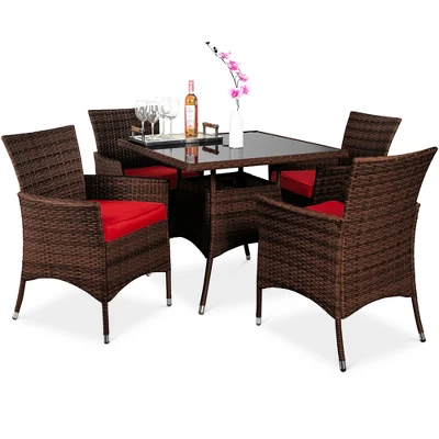 Best Choice Products 5-Piece Indoor Outdoor Wicker Patio Dining Table Furniture Set W/ Umbrella Cutout, 4 Chairs 11 Best Choice Products 5-Piece Indoor Outdoor Wicker Patio Dining Table Furniture Set W/ Umbrella Cutout, 4 Chairs - Image 9
