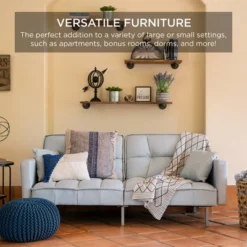 Best Choice Products Convertible Living Room Linen Fabric Tufted Split-Back Futon Sofa W/ 2 Pillows -Best Choice Products Shop GUEST 33c9e24e 49a2 4cdd b693 aa46a2bac439