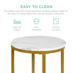 Best Choice Products 16in Faux Marble Modern Round Living Room Accent Side Table W/ Metal Frame 13 Best Choice Products 16in Faux Marble Modern Round Living Room Accent Side Table W/ Metal Frame -Best Choice Products Shop GUEST 351624e3 8327 4240 8993 06a684657a00