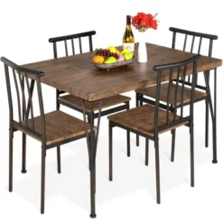 Best Choice Products 5-Piece Indoor Modern Metal Wood Rectangular Dining Table Furniture Set W/ 4 Chairs -Best Choice Products Shop GUEST 35511d98 5535 4833 b2e6 44fcd93ea9d6