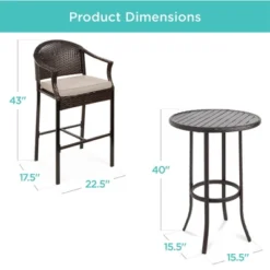 Best Choice Products 3-Piece Outdoor Wicker Bistro Bar Height Set For Patio, Garden W/ Barstools, Steel Frame 16 Best Choice Products 3-Piece Outdoor Wicker Bistro Bar Height Set For Patio, Garden W/ Barstools, Steel Frame -Best Choice Products Shop GUEST 3591e47c f661 4eaf 8c45 d15119745619