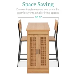 Best Choice Products 3-Piece Counter Height Rattan Dining Table Set W/ 3 Adjustable Storage Shelves, Cabinet Doors -Best Choice Products Shop GUEST 3625522e aabb 4581 bfbb f88ed42042b0