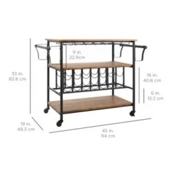 Best Choice Products 45in Industrial Wood Shelf Bar & Wine Storage Service Cart W/ Bottle & Glass Racks, Locking Wheels -Best Choice Products Shop GUEST 36dc35d4 36b7 46e6 b2b1 39e8117004fb