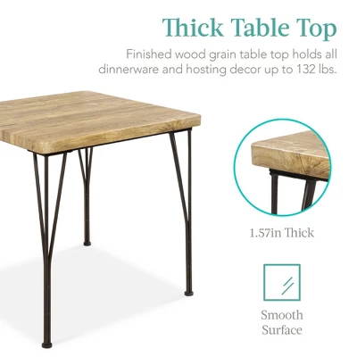 Best Choice Products 3-Piece Indoor Metal Wood Square Dining Table, Furniture Set W/ 2 Chairs 3 Best Choice Products 3-Piece Indoor Metal Wood Square Dining Table, Furniture Set W/ 2 Chairs