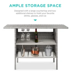 Best Choice Products Outdoor Patio Wicker Bar Counter Table W/ 2 Steel Shelves, 2 Sets Of Rails -Best Choice Products Shop GUEST 3d73aede bf4a 42b3 970a 01b841046307