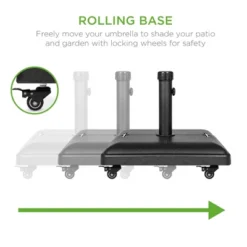 Best Choice Products Shop 27 Best Choice Products 81lb. Heavy Duty Square Concrete Rolling Patio Umbrella Base Stand W/ Locking Wheels