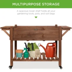 Best Choice Products 57x20x33in Mobile Raised Garden Bed Elevated Wood Planter Box W/ Folding Side Tables - Brown 10 Best Choice Products 57x20x33in Mobile Raised Garden Bed Elevated Wood Planter Box W/ Folding Side Tables - Brown -Best Choice Products Shop GUEST 427c8045 3f79 4a54 ab6b 15e21fd0a869