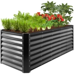 Best Choice Products 8x2x2ft Outdoor Metal Raised Garden Bed, Planter Box For Vegetables, Flowers, Herbs - Wood Grain -Best Choice Products Shop GUEST 42cda889 9c47 4b51 978a 8414030ed913