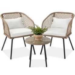 Best Choice Products 3-Piece Outdoor Wicker Bistro Set Patio Chat Conversation Furniture W/ 2 Chairs, Side Table -Best Choice Products Shop GUEST 4379442f 9429 4710 a172 dc4d3f8ae8d5