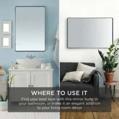 Best Choice Products 24x36in Recessed Bathroom Vanity 2-Way Wall Mirror W/ Rounded Corners, Anti-Blast Film -Best Choice Products Shop GUEST 445601d4 632e 4eb3 b4bd 9eb962694f9b