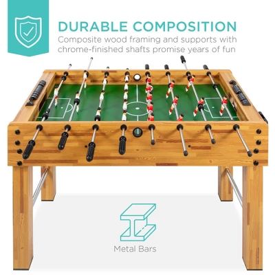 Best Choice Products 48in Competition Sized Foosball Table For Home, Game Room W/ 2 Balls, 2 Cup Holders - Light Brown 5 Best Choice Products 48in Competition Sized Foosball Table For Home, Game Room W/ 2 Balls, 2 Cup Holders - Light Brown - Image 3