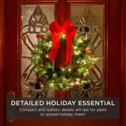 Best Choice Products Pre-Lit Battery Powered Christmas Wreath Decoration W/ PVC Tips, Ribbons -Best Choice Products Shop GUEST 474b04a3 c634 41a7 b49f 0c4e8a3235c8