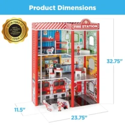 Best Choice Products 32in Kids 3-Story Pretend Wooden Fire Station Play Set Toy, W/ 2 Vehicles, 12 Accessories, 5 Rooms -Best Choice Products Shop GUEST 493ea910 c981 49e0 84a4 66a61c5bb570