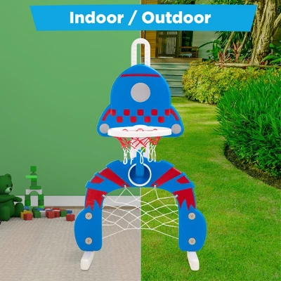 Best Choice Products 3-in-1 Toddler Basketball Hoop Sports Activity Center Grow With Me Play Set W/ Soccer, Ring Toss 4 Best Choice Products 3-in-1 Toddler Basketball Hoop Sports Activity Center Grow With Me Play Set W/ Soccer, Ring Toss - Image 3