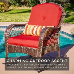 Best Choice Products Outdoor Wicker Rocking Chair For Patio, Porch W/ Steel Frame, Weather-Resistant Cushions - Red 12 Best Choice Products Outdoor Wicker Rocking Chair For Patio, Porch W/ Steel Frame, Weather-Resistant Cushions - Red -Best Choice Products Shop GUEST 4d217f0a d498 4f22 9fc9 8bfd8db2c22a