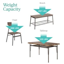 Best Choice Products 6-Piece 55in Modern Home Dining Set W/ Storage Racks, Rectangular Table, Bench, 4 Chairs -Best Choice Products Shop GUEST 51469957 b6e4 49ee 9ce7 d41e2b6e8957