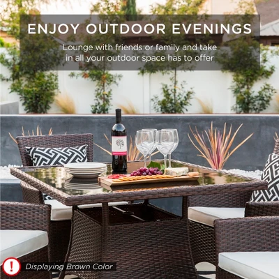 Best Choice Products 5-Piece Indoor Outdoor Wicker Patio Dining Table Furniture Set W/ Umbrella Cutout, 4 Chairs 7 Best Choice Products 5-Piece Indoor Outdoor Wicker Patio Dining Table Furniture Set W/ Umbrella Cutout, 4 Chairs - Image 5