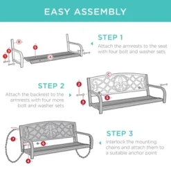 Best Choice Products 2-Person Metal Outdoor Porch Swing, Hanging Patio Bench W/ Weather-Resistant Steel -Best Choice Products Shop GUEST 55f7f1af 3a6a 48f3 825c f0ad1cf66d7a