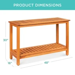 Best Choice Products 48in 2-Shelf Indoor Outdoor Wooden Console Table Multifunctional Buffet Bar Storage -Best Choice Products Shop GUEST 59c87972 ba9e 42fc bdfc cfbe551bb5cf