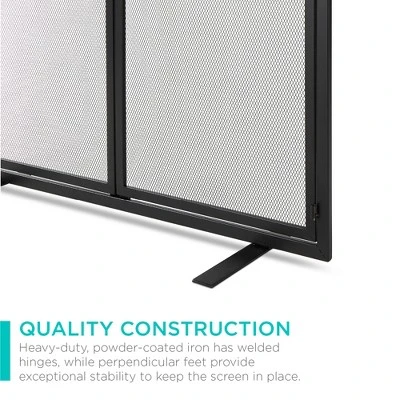 Best Choice Products 38.5x31in 2-Door Fireplace Screen, Handcrafted Wrought Iron Spark Guard W/ Magnetic Doors 6 Best Choice Products 38.5x31in 2-Door Fireplace Screen, Handcrafted Wrought Iron Spark Guard W/ Magnetic Doors - Image 4