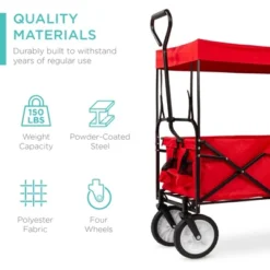 Best Choice Products Folding Utility Cargo Wagon Cart W/ Removable Canopy, Cup Holders -Best Choice Products Shop GUEST 5ef7ec19 7f7d 4b8d 8f73 aa7b4cb140bf