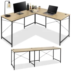 Best Choice Products 94.5in Modular L-Shaped Desk, Corner Workstation, 2-Person Study Table For Home, Office -Best Choice Products Shop GUEST 5f7235ce 8ea6 4825 b7ad 2c1a0636e911