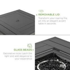 Best Choice Products 32in Fire Pit Table 50,000 BTU Outdoor Wicker Patio W/ Wind Guard, Glass Beads, Cover -Best Choice Products Shop GUEST 65f429f4 f40c 48ce bc80 d362285d6179