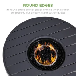 Best Choice Products 32in Round Fire Pit Table, 50,000 BTU Outdoor Wicker Patio Firepit W/ Cover, Tank Holder