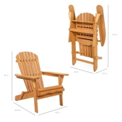 Best Choice Products Folding Adirondack Chair Outdoor, Wooden Accent Lounge Furniture W/ 350lb Capacity -Best Choice Products Shop GUEST 6735d543 9670 4a79 b185 44d676812320