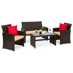 Best Choice Products 4-Piece Outdoor Wicker Patio Conversation Furniture Set W/ Coffee Table, Cushions -Best Choice Products Shop GUEST 68d2f1aa 1e97 4c9a aeaf 54298e630bae